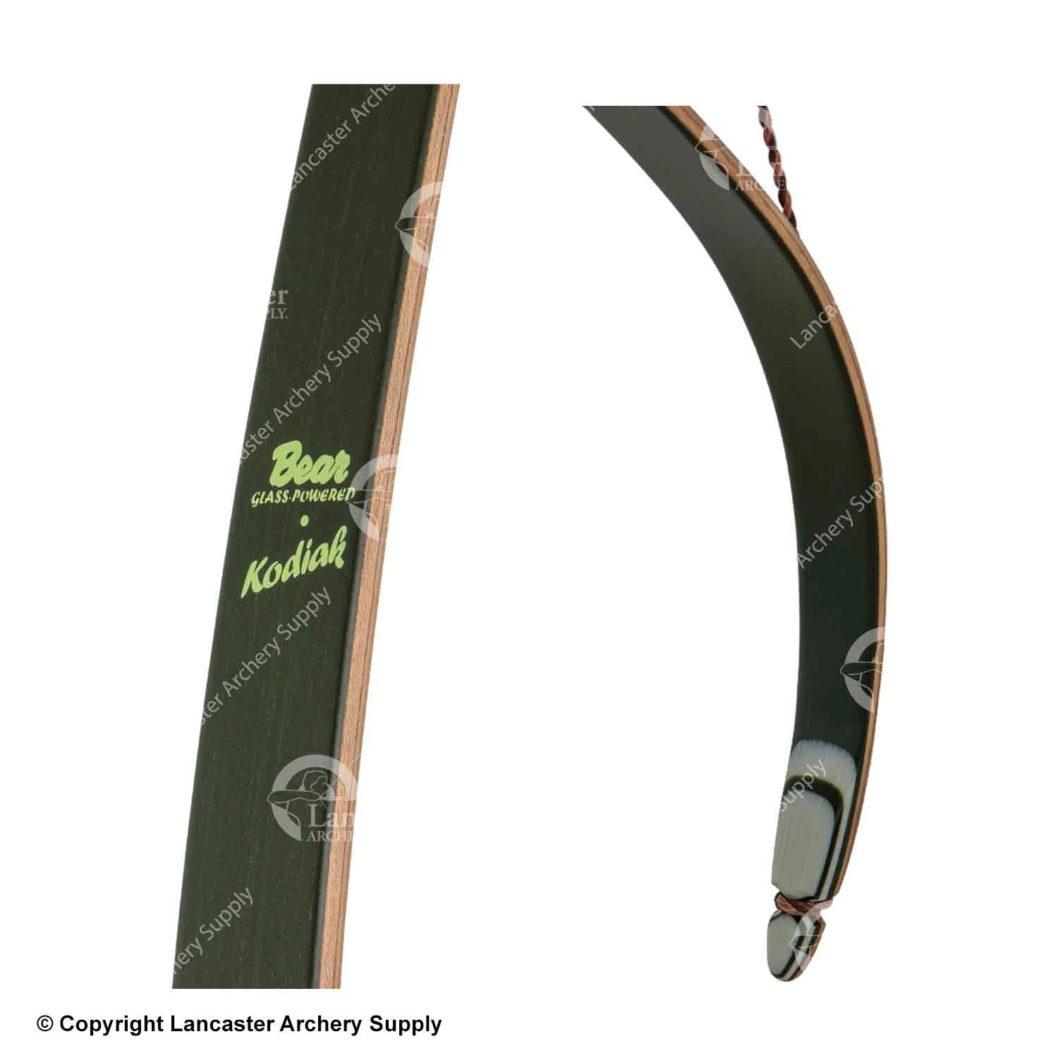 Bear Kodiak Traditional Recurve Bow (Shedua/Purple Heart/Green Glass) - Image 3
